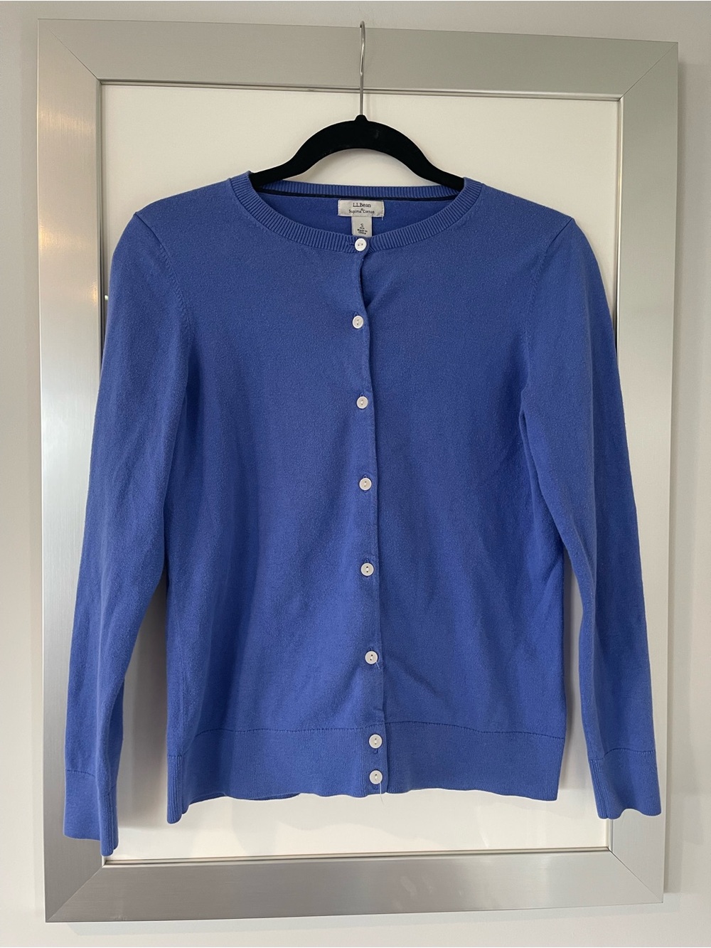LL Bean blue cardigan button-up sweater